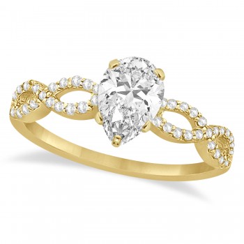 Infinity Pear-Cut Diamond Engagement Ring 14k Yellow Gold (0.50ct)