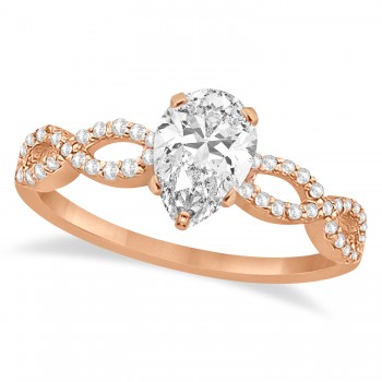 Infinity Pear-Cut Diamond Engagement Ring 18k Rose Gold (0.50ct)