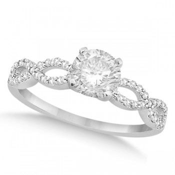 Twisted Infinity Round Lab Grown Diamond Engagement Ring 18k White Gold (0.50ct)