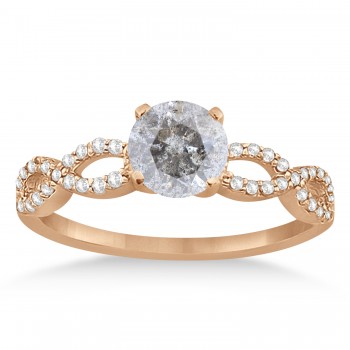 Twisted Infinity Round Salt & Pepper Diamond Engagement Ring 14k Rose Gold (0.50ct)