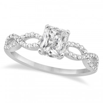 Infinity Radiant-Cut Diamond Engagement Ring 18k White Gold (0.50ct)