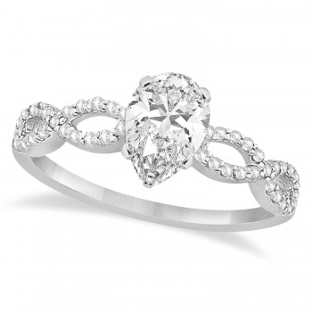 Infinity Pear-Cut Diamond Engagement Ring 14k White Gold (0.75ct)