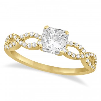 Infinity Princess Cut Diamond Engagement Ring 14k Yellow Gold (0.75ct)