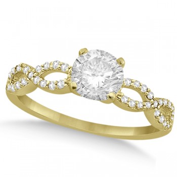 Twisted Infinity Round Diamond Engagement Ring 14k Yellow Gold (0.75ct)