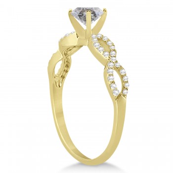 Infinity Cushion-Cut Salt & Pepper Diamond Engagement Ring 14k Yellow Gold (1.00ct)