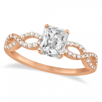 Infinity Radiant-Cut Lab Grown Diamond Engagement Ring 18k Rose Gold (1.00ct)