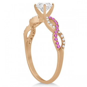 Infinity Round Diamond Pink Sapphire Engagement Ring 14k Rose Gold (0.75ct)