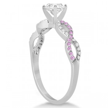 Infinity Round Diamond Pink Sapphire Engagement Ring 14k White Gold (2.00ct)