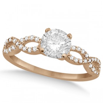 Twisted Infinity Round Lab Grown Diamond Bridal Ring Set 18k Rose Gold (2.13ct)