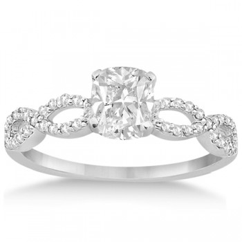 Infinity Cushion-Cut Diamond Bridal Ring Set 14k White Gold (0.63ct)