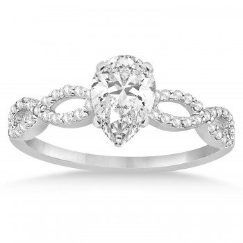 Infinity Pear-Cut Diamond Bridal Ring Set 18k White Gold (0.63ct)