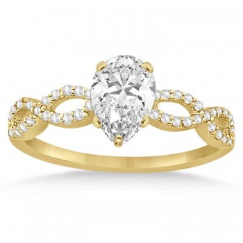 Infinity Pear-Cut Lab Grown Diamond Bridal Ring Set 14k Yellow Gold (0.63ct)