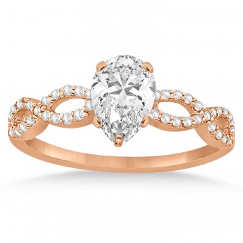 Infinity Pear-Cut Lab Grown Diamond Bridal Ring Set 18k Rose Gold (0.63ct)