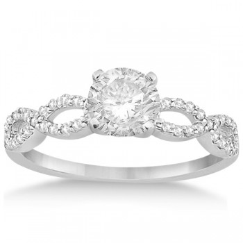 Twisted Infinity Round Diamond Bridal Ring Set 14k White Gold (0.63ct)