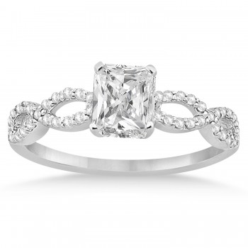 Infinity Radiant-Cut Diamond Bridal Ring Set 18k White Gold (0.63ct)