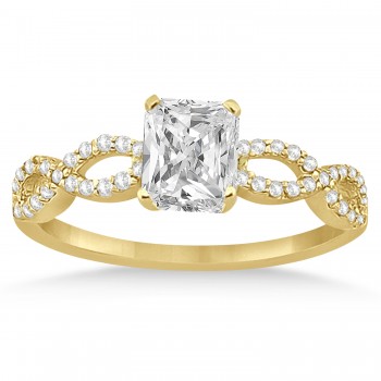Infinity Radiant-Cut Lab Grown Diamond Bridal Ring Set 18k Yellow Gold (0.63ct)