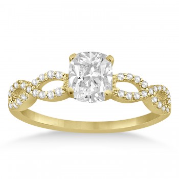 Infinity Cushion-Cut Lab Grown Diamond Bridal Ring Set 14k Yellow Gold (0.88ct)