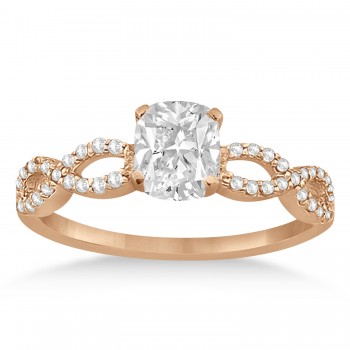 Infinity Cushion-Cut Lab Grown Diamond Bridal Ring Set 18k Rose Gold (0.88ct)