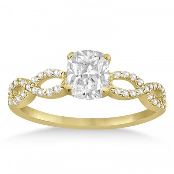 Infinity Cushion-Cut Lab Grown Diamond Bridal Ring Set 18k Yellow Gold (0.88ct)