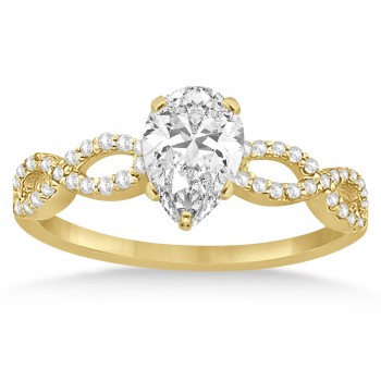 Infinity Pear-Cut Lab Grown Diamond Bridal Ring Set 14k Yellow Gold (0.88ct)