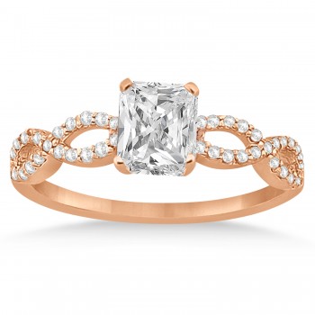 Infinity Radiant-Cut Diamond Bridal Ring Set 18k Rose Gold (0.88ct)