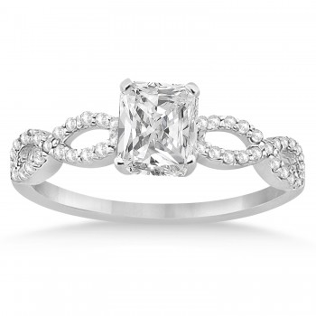 Infinity Radiant-Cut Diamond Bridal Ring Set 18k White Gold (0.88ct)