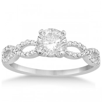 Twisted Infinity Round Lab Grown Diamond Bridal Ring Set 14k White Gold (1.13ct)