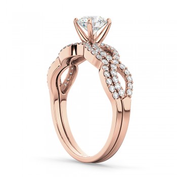 Infinity Twisted Lab Grown Diamond Matching Bridal Set in 14K Rose Gold (0.34ct)