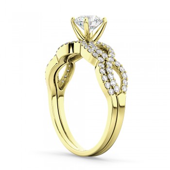 Infinity Twisted Lab Grown Diamond Matching Bridal Set in 14K Yellow Gold (0.34ct)