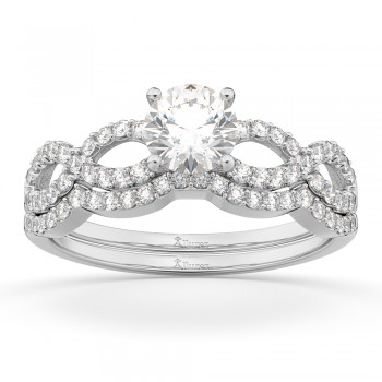 Infinity Twisted Lab Grown Diamond Matching Bridal Set in 18K White Gold (0.34ct)