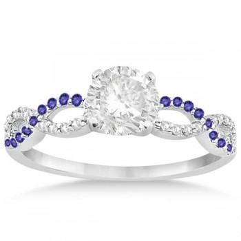 Infinity Diamond & Tanzanite Gemstone Engagement Ring Platinum (0.21ct)