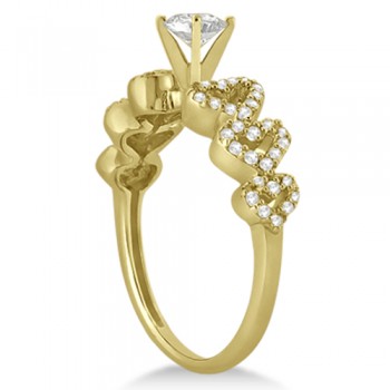 Heart Shape Diamond Engagement Ring Setting 14k Yellow Gold (0.30ct)