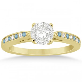 Aquamarine & Diamond Engagement Ring 14k Yellow Gold 0.26ct