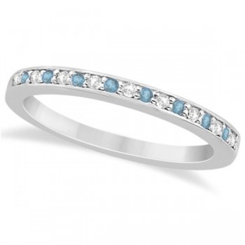 Aquamarine & Diamond Wedding Band Platinum 0.29ct