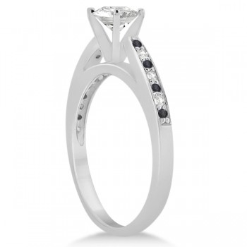 Black & White Diamond Engagement Ring 18k White Gold 0.26ct
