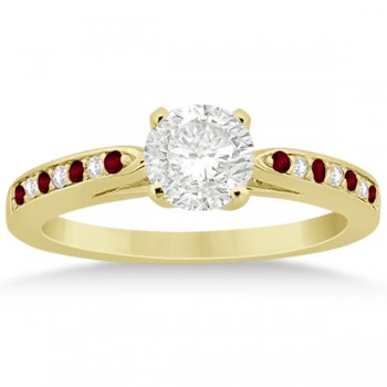 Garnet & Diamond Engagement Ring Set 18k Yellow Gold (0.55ct)