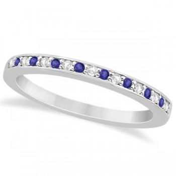 Tanzanite & Diamond Wedding Band 14k White Gold 0.29ct