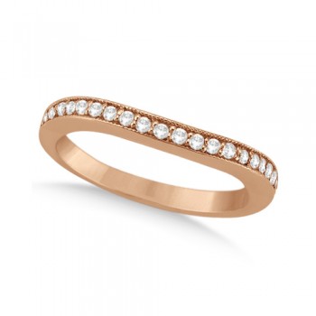 Curved Diamond Wedding Band 14k Rose Gold (0.22ct)