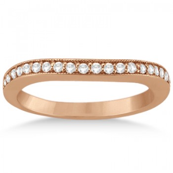 Curved Diamond Wedding Band 14k Rose Gold (0.22ct)