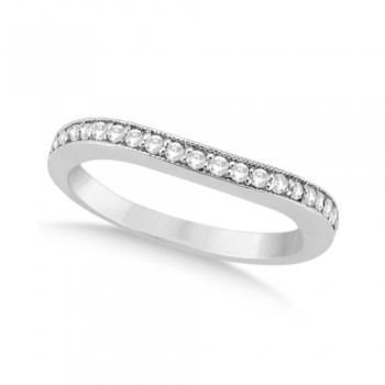 Curved Diamond Wedding Band 14k White Gold (0.22ct)