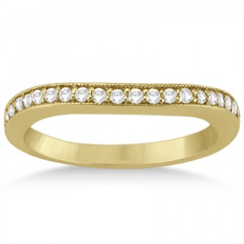 Curved Diamond Wedding Band 14k Yellow Gold (0.22ct)