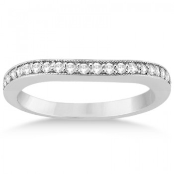 Curved Lab Grown Diamond Wedding Band 18k White Gold (0.22ct)