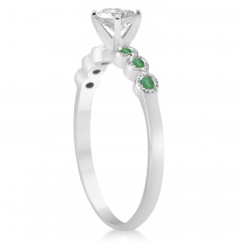 Emerald Bezel Set Engagement Ring Setting Platinum 0.09ct