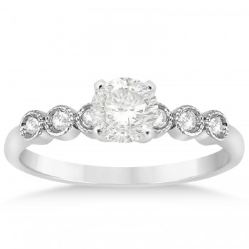 Diamond Bezel Set Engagement Ring Setting Platinum 0.09ct