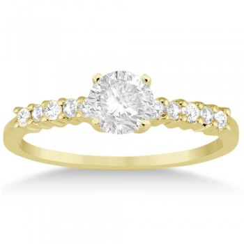 Petite Diamond Engagement Ring Setting 18k Yellow Gold (0.15ct)