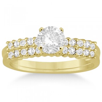 Petite Diamond Bridal Ring Set 14k Yellow Gold (0.35ct)