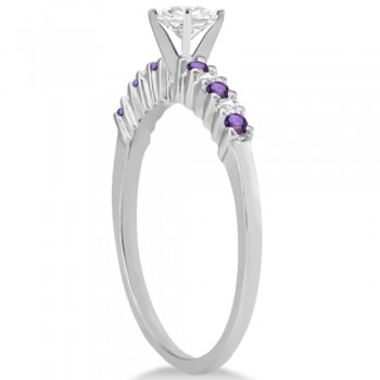 Petite Diamond & Amethyst Bridal Set Platinum (0.35ct)