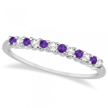 Petite Diamond & Amethyst Wedding Band Platinum (0.20ct)