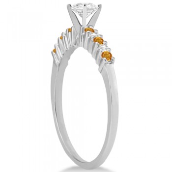 Petite Diamond & Citrine Bridal Set 14k White Gold (0.35ct)