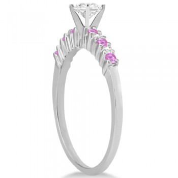 Diamond & Pink Sapphire Engagement Ring 14k White Gold (0.15ct)